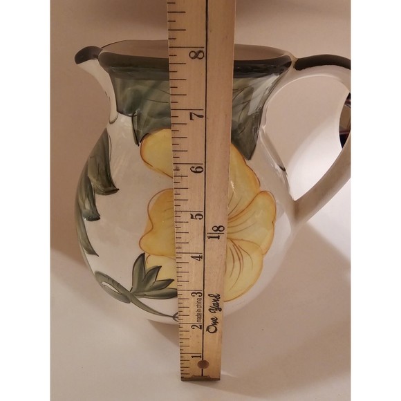 Harvest Pitcher Hand Painted Portugal Pumpkin Fall Jay Wilfred Andrea Sedak - Picture 10 of 14